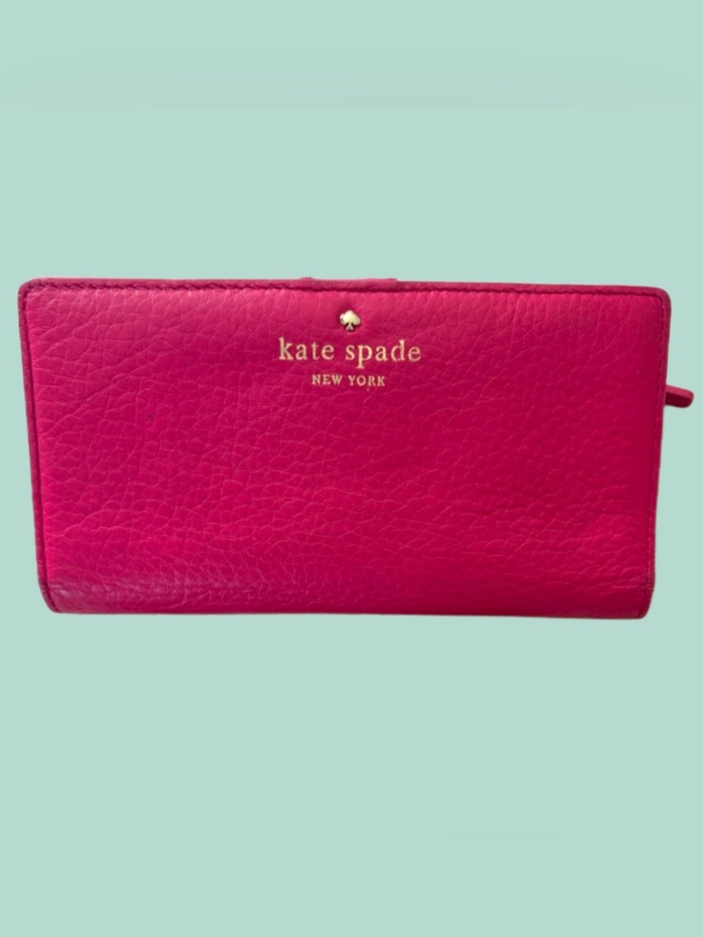 ♠️ Kate Spade Hot Pink Leather Zip-Around Wallet
